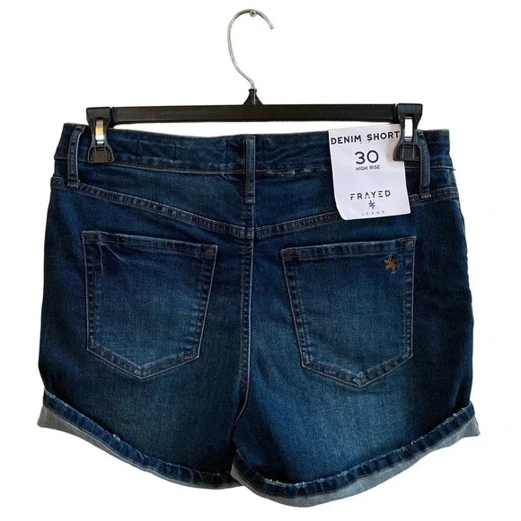 NWT FRAYED Deep End High Rise Denim Short, size 30 - Picture 4 of 9